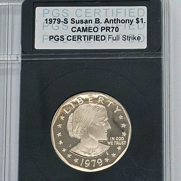 1979 P-D-S Susan B Anthony Dollars $1 PGS Certified Full Strike MS70 / CameoPR70 - Picture 5 of 7